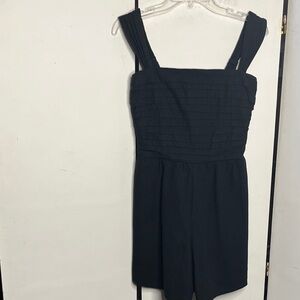 Abercrombie & Fitch Black linen Cotton Blend Romper